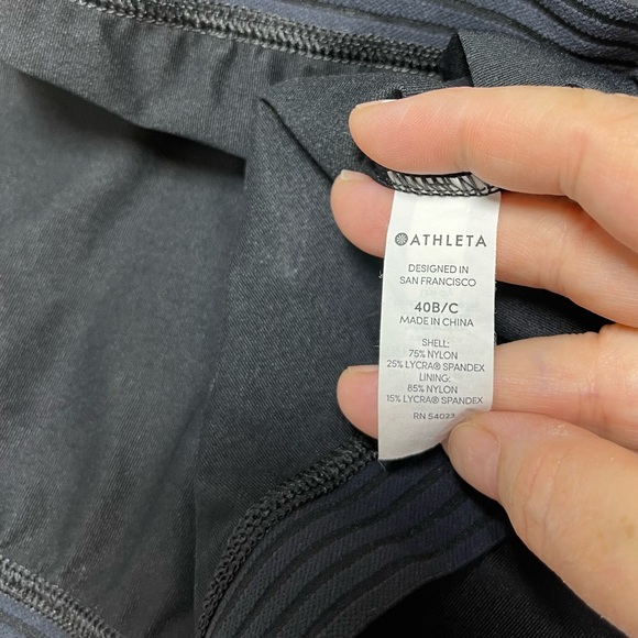 Athleta Cross Back Swim Tank Blouson Tankini Black 40 B/C - Picture 9 of 12